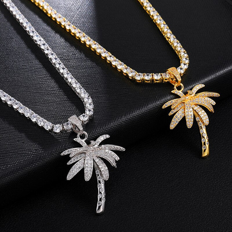 Men's Metal Copper Link Chain Tree Pattern Trendy Necklaces