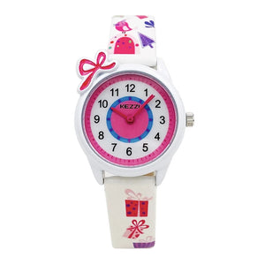 Kid's Alloy Frame Round Shaped Waterproof Trendy Sports Watch