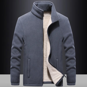 Men's Polyester Stand Collar Long Sleeve Solid Pattern Jacket