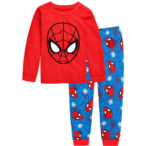 Kid's Cotton Full Sleeve Spiderman Pattern Cute Sleepwear Set