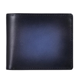 Men's Genuine Leather Card Holder Gradient Pattern Trendy Wallets