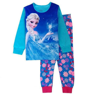 Kid's Girl Cotton O-Neck Long Sleeve Trendy Sleepwear Pajamas Set