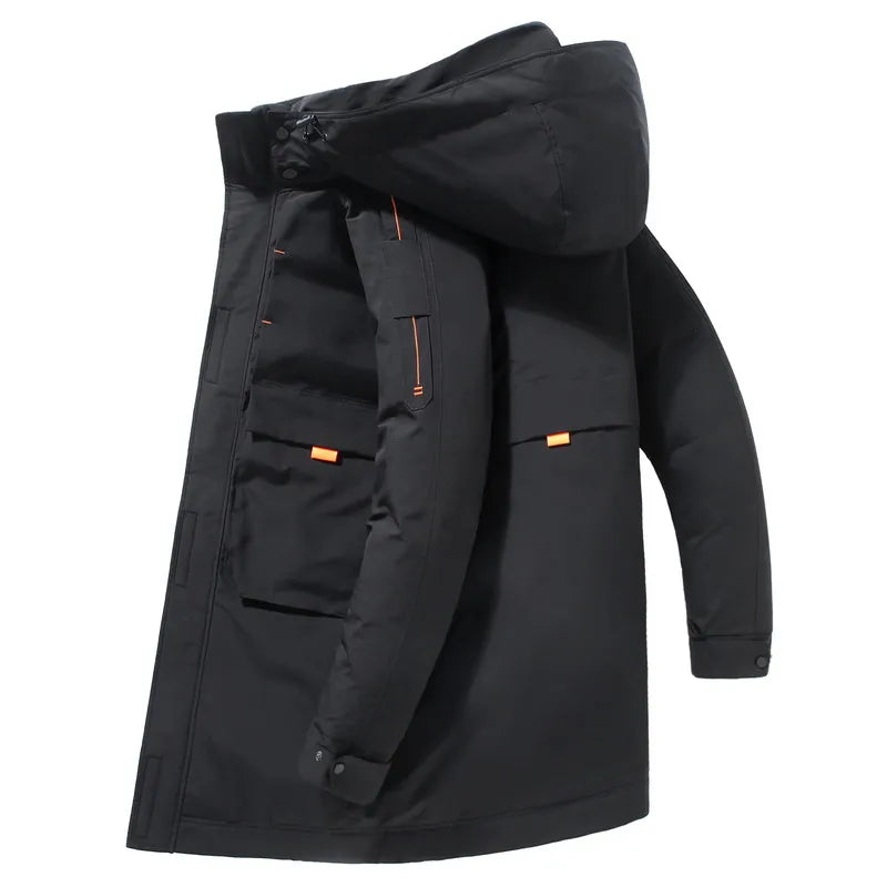 Men's Polyester Full Sleeves Zipper Closure Hooded Casual Jacket