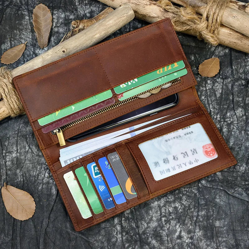 Men's Genuine Leather Solid Pattern Card Holder Casual Wallet