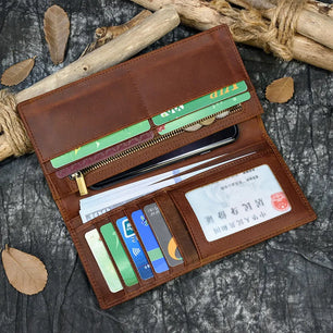 Men's Genuine Leather Solid Pattern Card Holder Casual Wallet