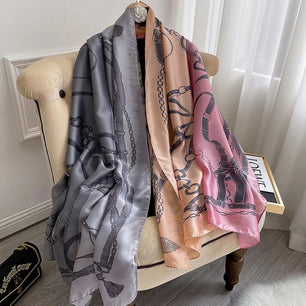 Women's Silk Neck Wrap Printed Pattern Trendy Beach Scarves