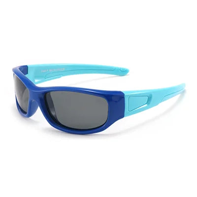 Kid's Acetate Frame Polycarbonate Lens Rectangle Shape Sunglasses