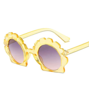 Kid's Girl Resin Frame Round Shaped UV400 Trendy Sunglasses