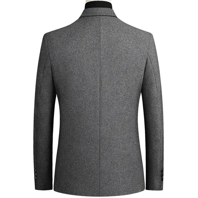 Men's Polyester Notched Collar Long Sleeve Single Breasted Blazers