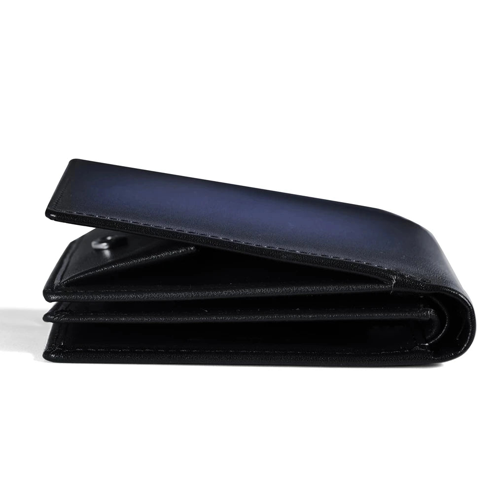 Men's Genuine Leather Card Holder Gradient Pattern Trendy Wallets