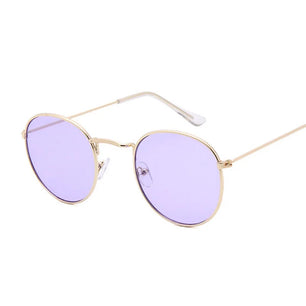 Women's Alloy Frame Acrylic Lens Oval Shaped Classic Sunglasses