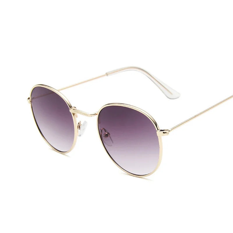 Women's Alloy Frame Acrylic Lens Oval Shape Vintage Sunglasses