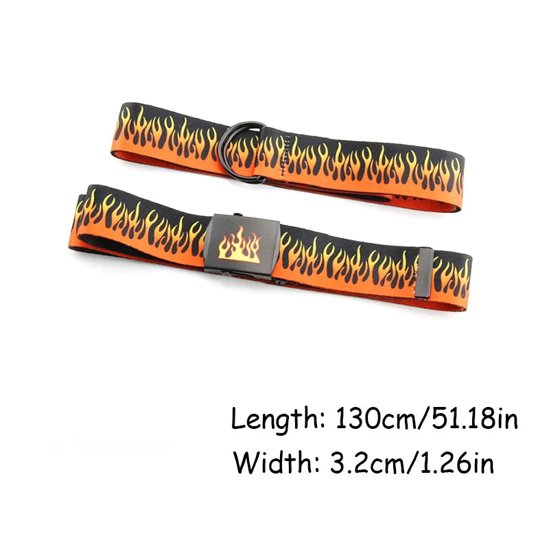 Women's Canvas Adjustable Buckle Closure Printed Pattern Belts