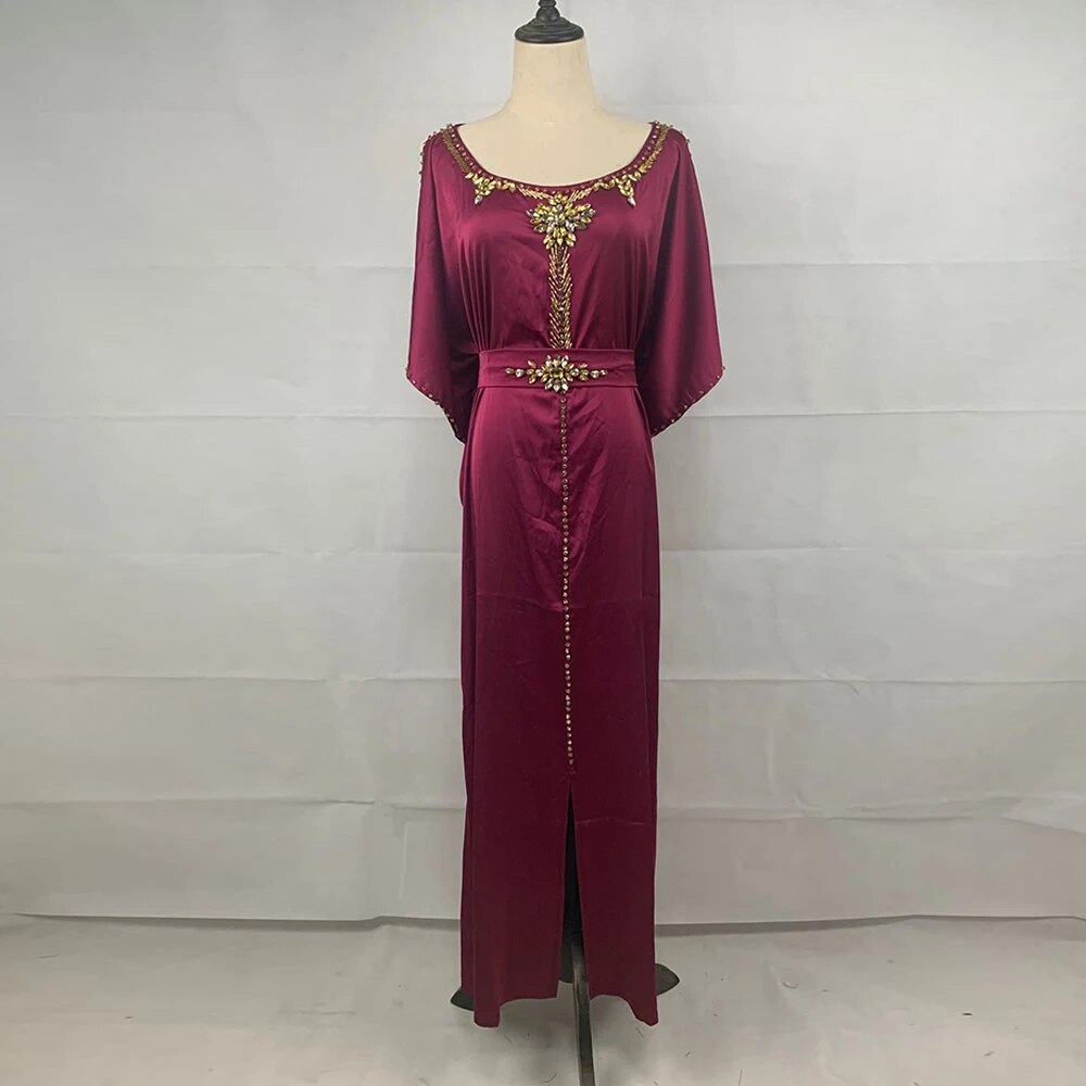 Women's Arabian Acrylic Full Sleeve Embroidered Elegant Dress