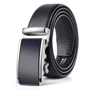 Men's Leather Automatic Buckle Closure Solid Pattern Trendy Belts