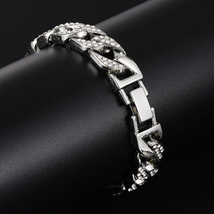 Men's Zinc Alloy Toggle-Clasps Butterfly Rhinestones Bracelet