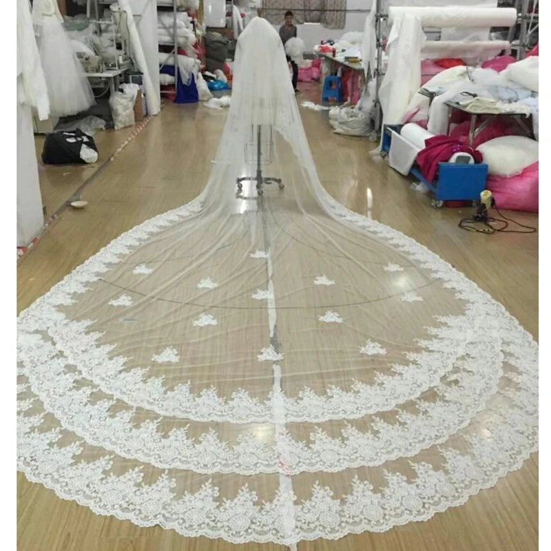 Women's Polyester Applique Edge One-Layer Bridal Wedding Veils