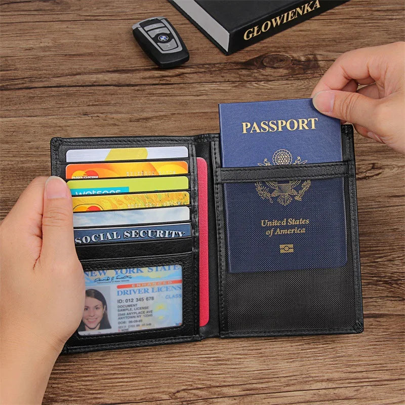 Women's Genuine Leather Card Holders Solid Pattern Trendy Wallets