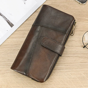 Men's Genuine Leather Solid Pattern Card Holder Casual Wallet