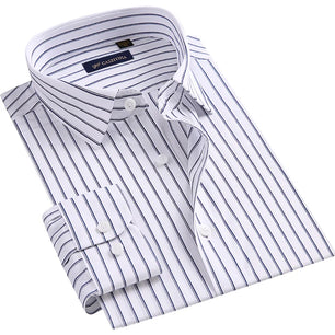 Men's Cotton Turn-Down Collar Full Sleeves Luxury Striped Shirt