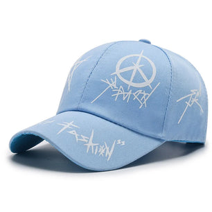 Men's Cotton Adjustable Strap Printed Pattern Casual Baseball Cap