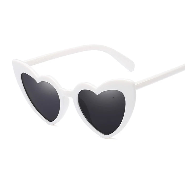 Women's Plastic Frame Acrylic Lens Heart Shape Vintage Sunglasses