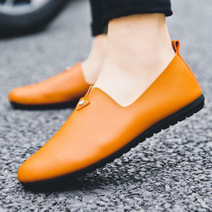 Men's PU Leather Round Toe Slip-On Closure Casual Wear Shoes