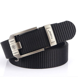 Men's Canvas Buckle Closure Solid Pattern Trendy Military Belts