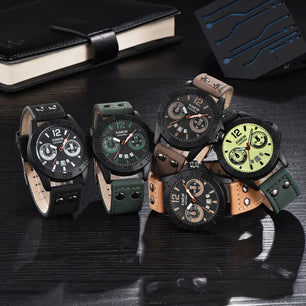 Men's Alloy Buckle Clasp Waterproof Quartz Trendy Round Watches