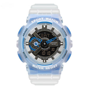 Men's Rubber Case Luminous Waterproof Electronic Trendy Watch