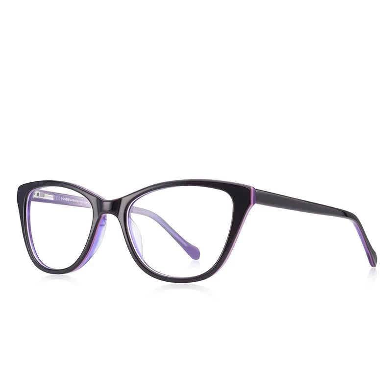 Kid's Cat Eye Acetate Frame Light Blocking Trendy Computer Glasses