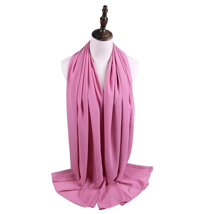 Women's Chiffon Head Wrap Solid Pattern Trendy Elegant Scarf