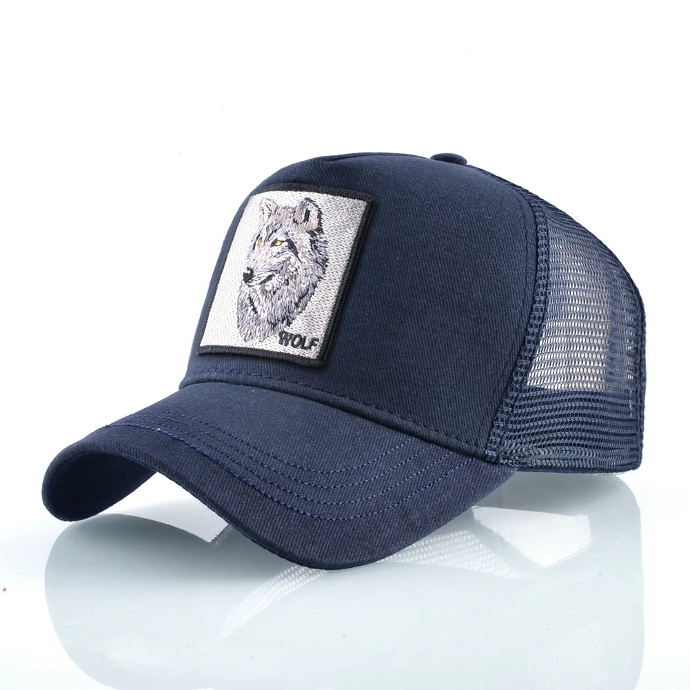 Men's Cotton Adjustable Strap Sun Protection Animal Pattern Cap