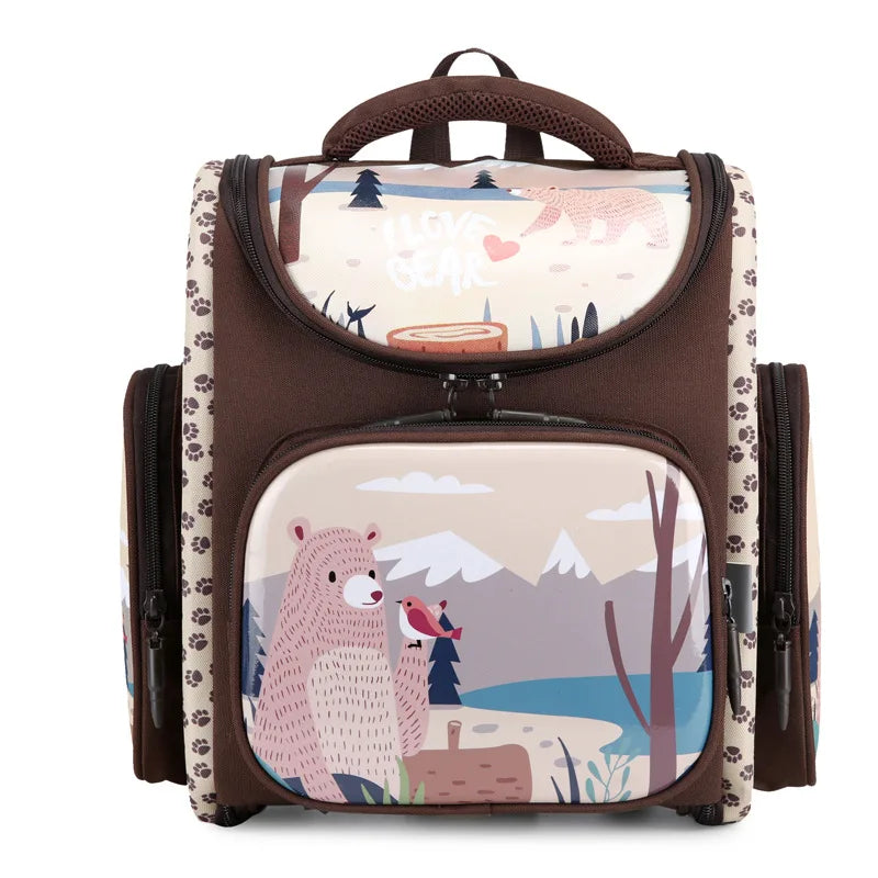 Kid's Polyester Zipper Closure Animal Pattern School Backpack