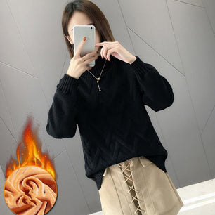 Women's Polyester Turtleneck Knitted Pattern Casual Wear Sweater