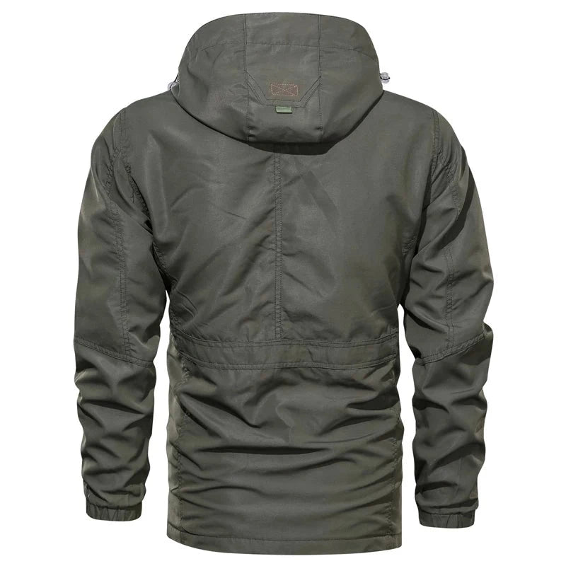 Men's Polyester Full Sleeves Zipper Closure Casual Hooded Jacket