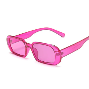 Women's Plastic Frame Acrylic Lens Rectangle Shaped Sunglasses