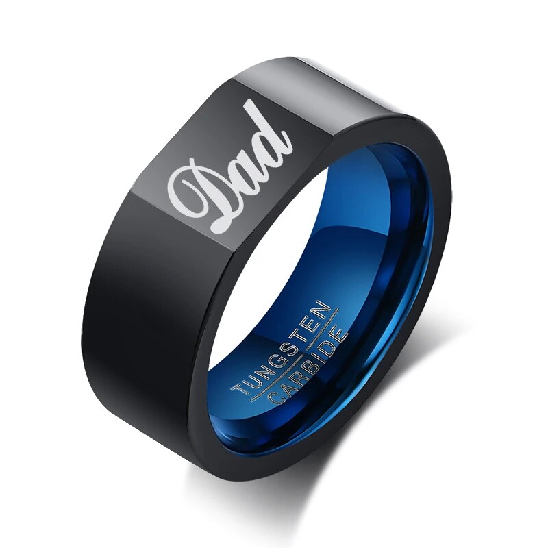 Men's Metal Stainless Steel Geometric Pattern Trendy Wedding Ring