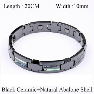 Men's Ceramic Stainless Steel Geometric Prong Setting Bracelet