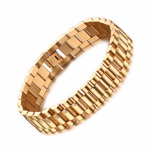 Men's Stainless Steel Round Pattern Trendy Watch Band Bracelet