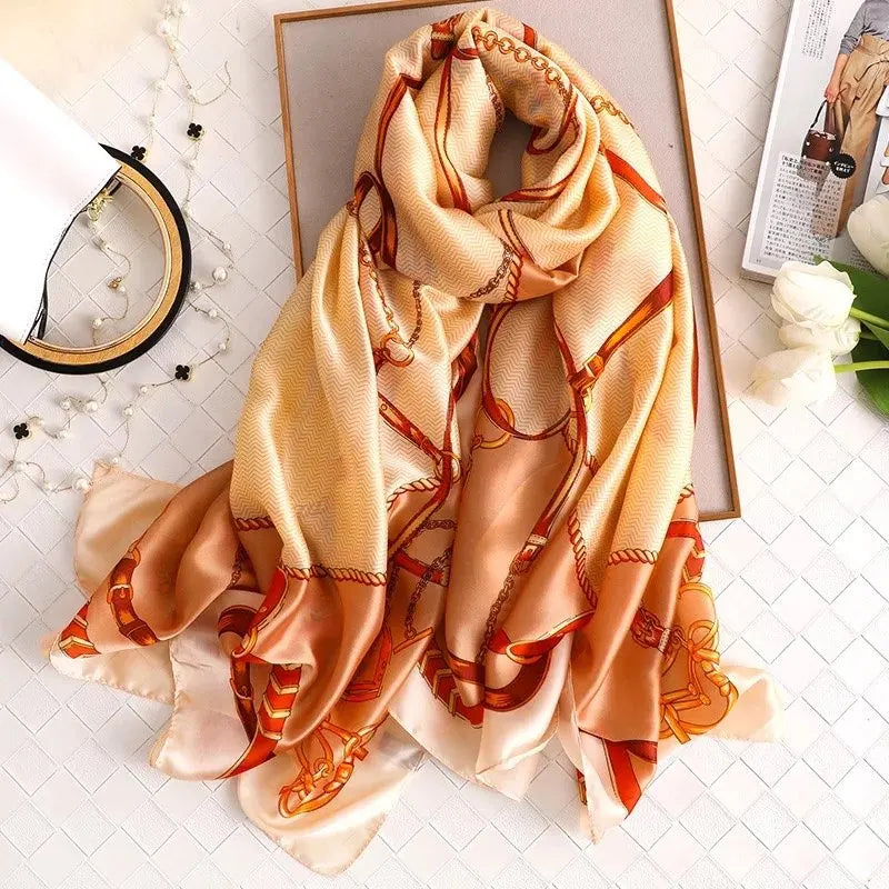 Women's Polyester Neck Wrap Printed Pattern Luxury Beach Scarves