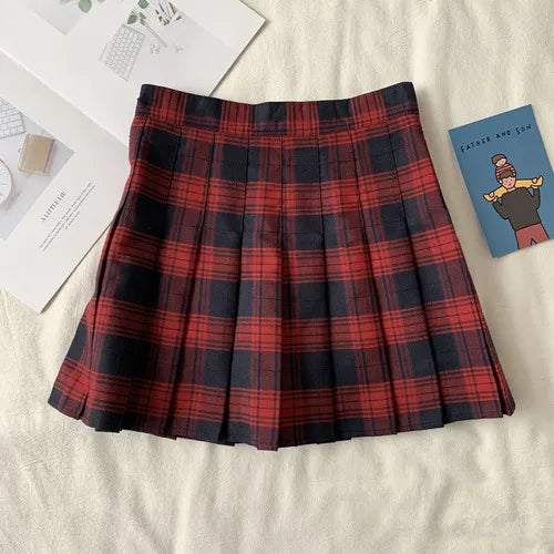 Women's Polyester High Waist Plaid Pattern Casual Wear Skirts