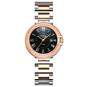 Women's Stainless Steel Round Shaped Waterproof Quartz Watch