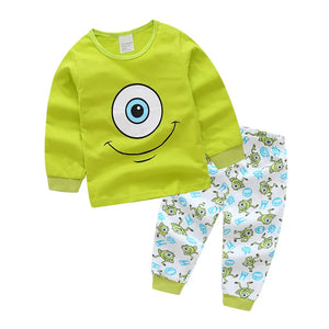 Kid's Girl Cotton O-Neck Long Sleeve Trendy Sleepwear Pajamas Set