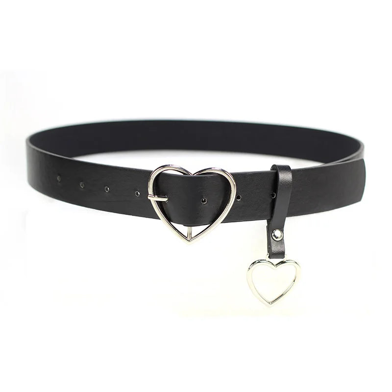 Women's 100% PU Buckle Closure Heart Pattern Trendy Waist Belts