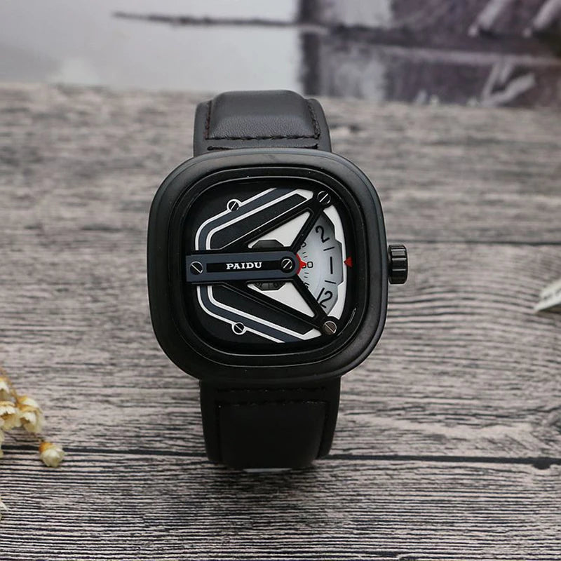 Men's Alloy Buckle Clasp Waterproof Quartz Trendy Square Watches