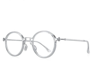 Men's Titanium Alloy Frame Full-Rim Round Shaped Trendy Glasses