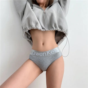 Women's Cotton Mid Waist Seamless Breathable Solid Pattern Panties