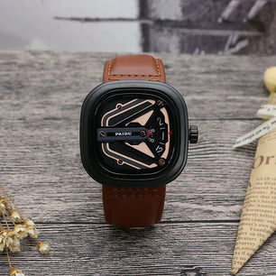 Men's Alloy Buckle Clasp Waterproof Quartz Trendy Square Watches