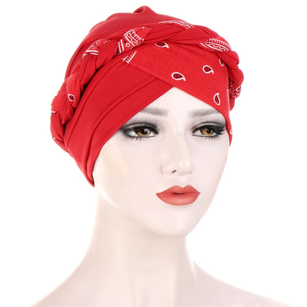 Women's Arabian Polyester Head Wrap Printed Pattern Turban Hijabs